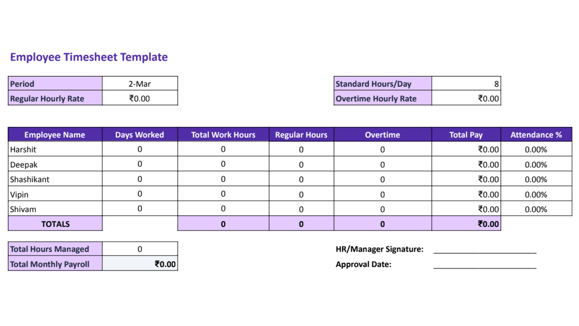 Employee Timesheet Template Employee Timesheet Template